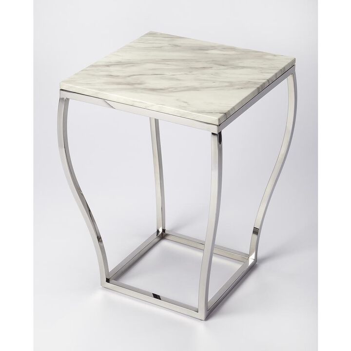 Radiant Marble and Metal End Table, Belen Kox