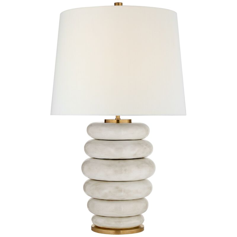 Phoebe Stacked Table Lamp in Antiqued White