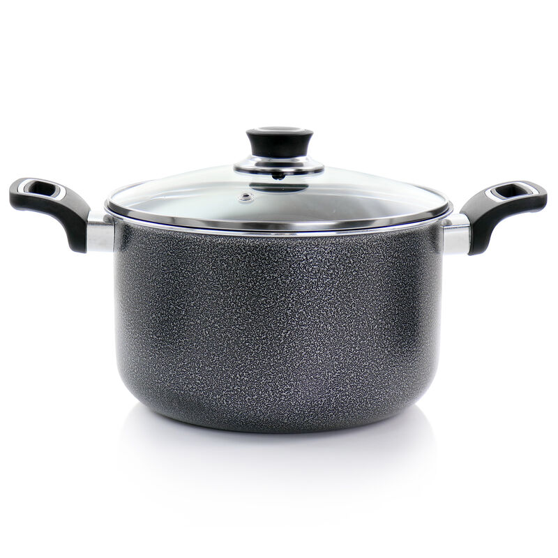 Oster Clairborne 3 Piece Aluminum Nonstick Pasta Pot with Lid in Charcoal Grey