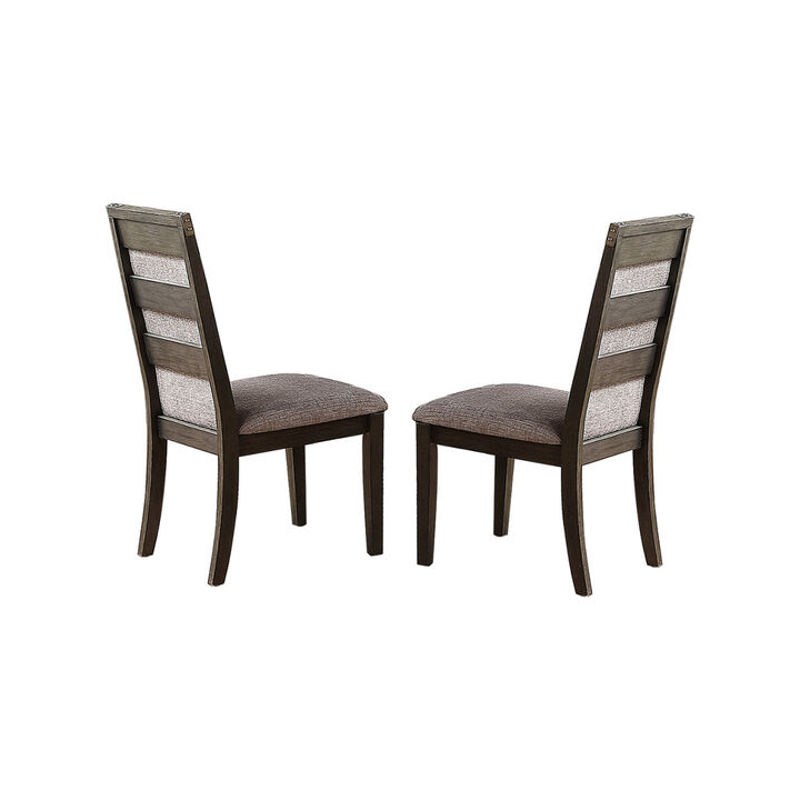Dining Chair With Upholstered Cushion, Grey(Set of 2)