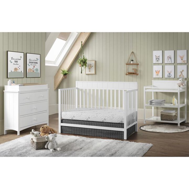 Oxford Baby Logan 4 In 1 Convertible Crib Snow White