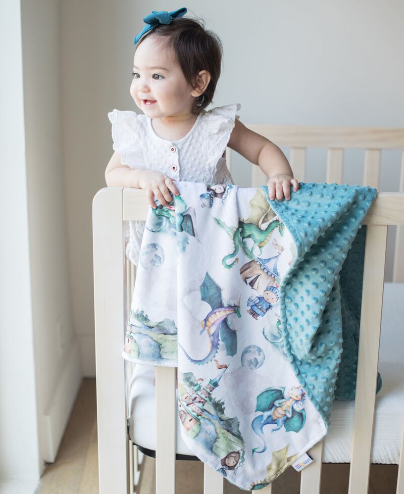 Honey Lemonade - Premium Baby & Toddler Minky Blanket (Dragons & Knights)