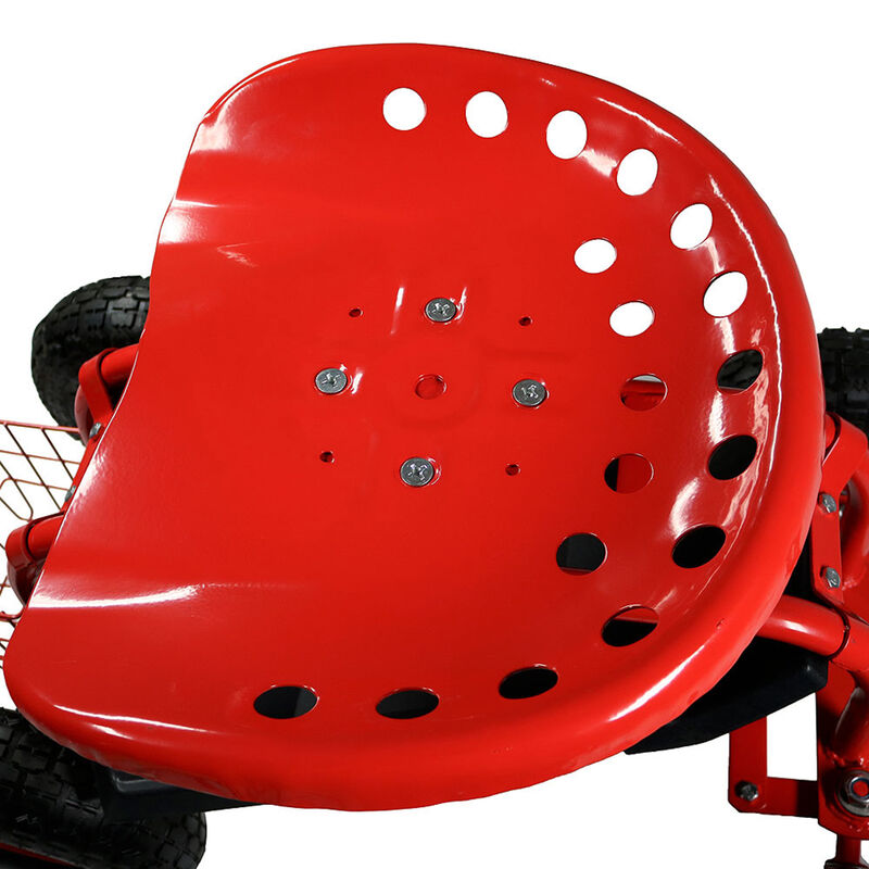 Sunnydaze Steel Rolling Garden Cart with Swivel Steering/Basket