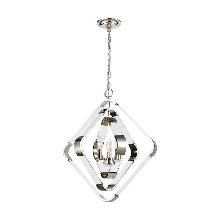 23" Silver Rapid Pulse 3-Light Chandelier