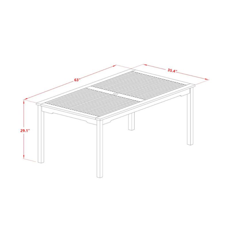 Wooden Patio Set Natural Oil