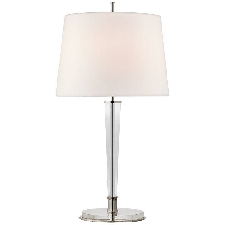 Lyra Large Table Lamp in Polished Nickel and Crystal