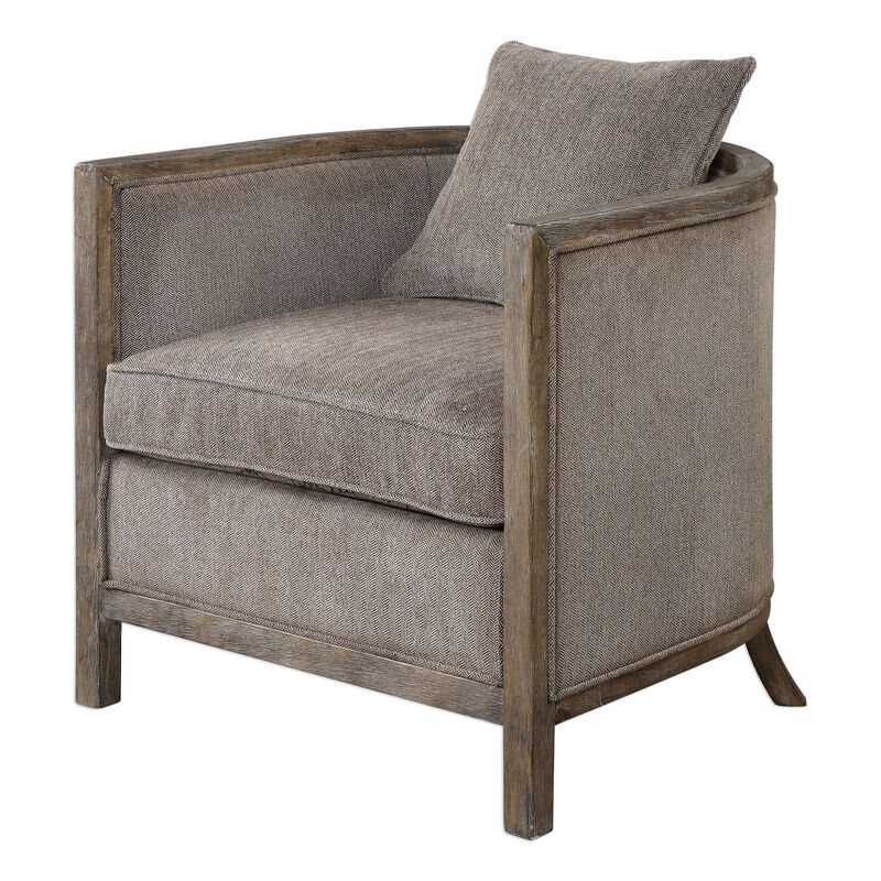 Viaggio Gray Chenille Accent Chair