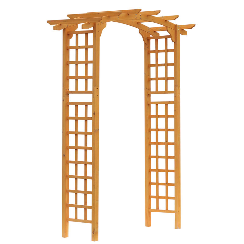 7.5FT Outdoor Garden Arch Arbor Trellis Wooden Wedding Gateway Lawn Yard Decor