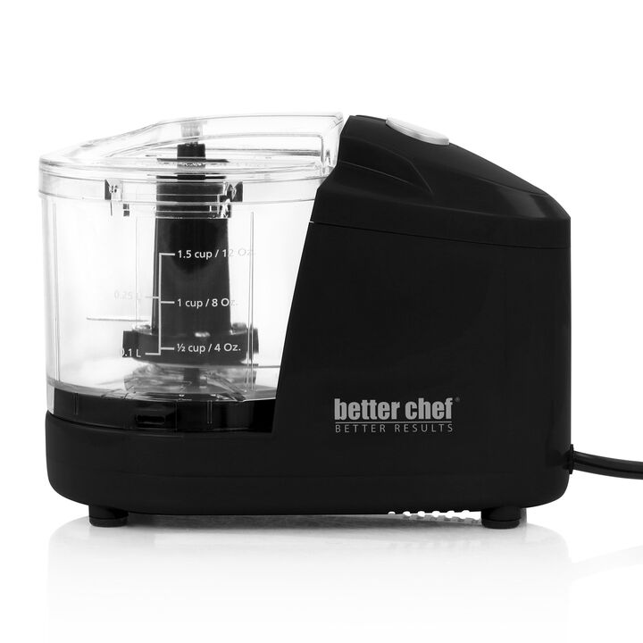 Better Chef 1.5 Cup Safety Lock Compact Chopper in Black