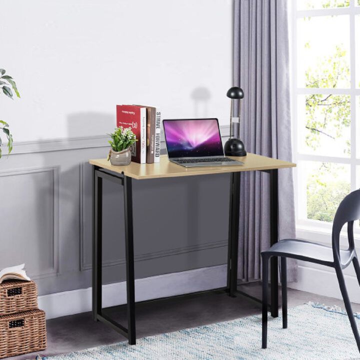 Foldable Home and Office Computer Desk-Nature and Black