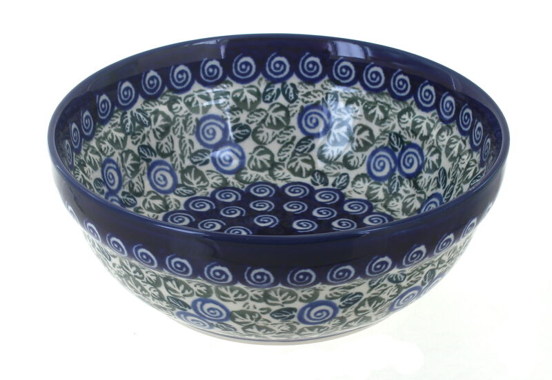 Blue Rose Polish Pottery Evergreen Cereal/Soup Bowl