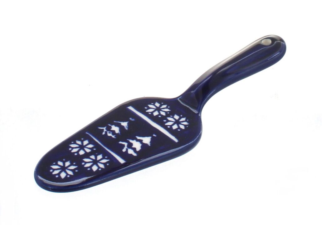 Blue Rose Polish Pottery Nature Cake Server