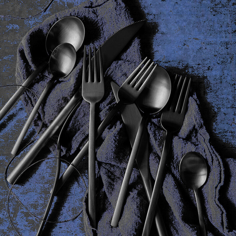 Due Ice Black Gold Flatware Set 20 Pieces