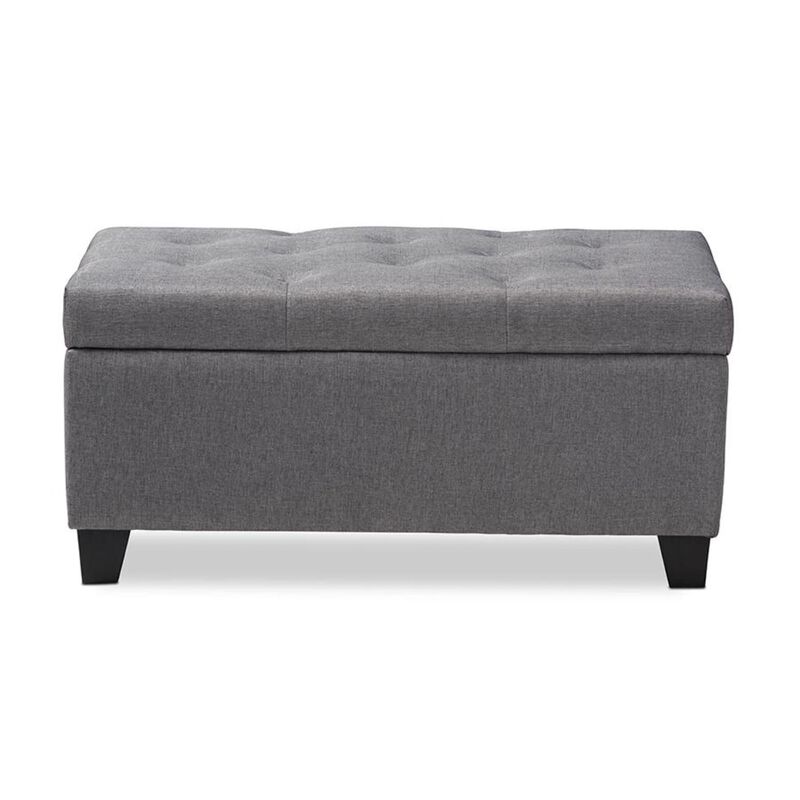 Michaela Modern and Contemporary Grey Fabric Upholstered Storage Ottoman