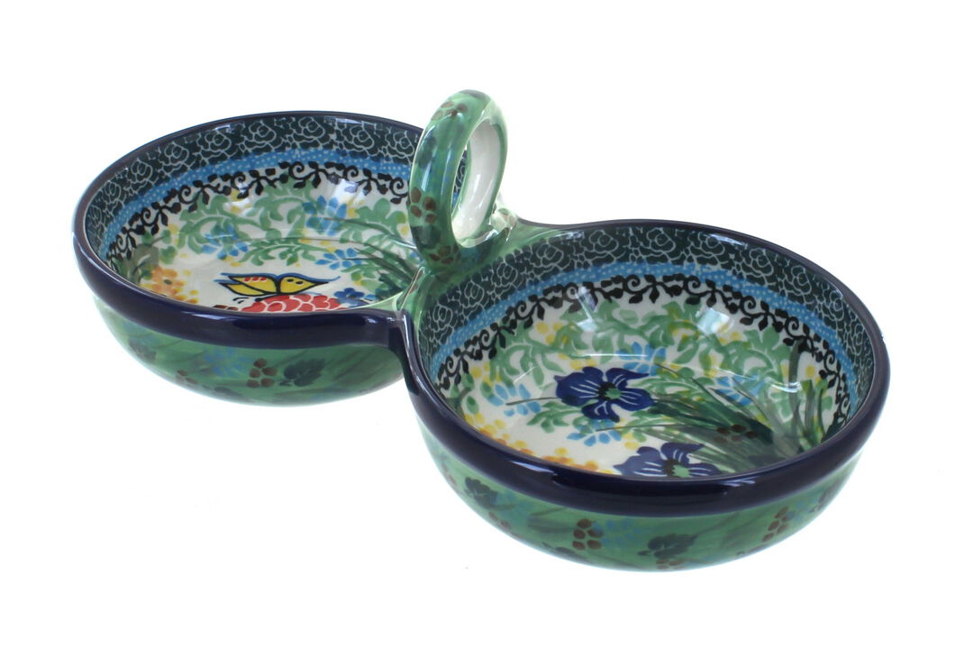 Blue Rose Polish Pottery Joanna Divided Seasoning Cellar