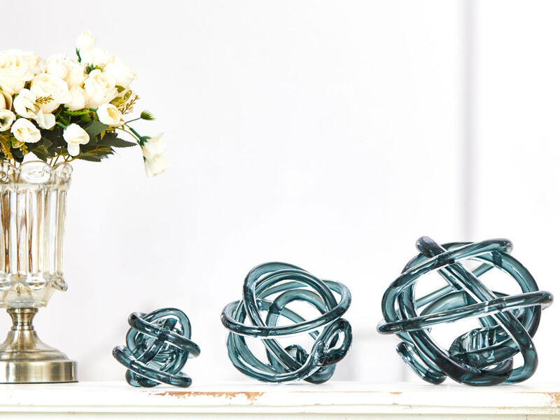 Hand Blown Infinity Knot Sommerso Art Orbit Glass Ball