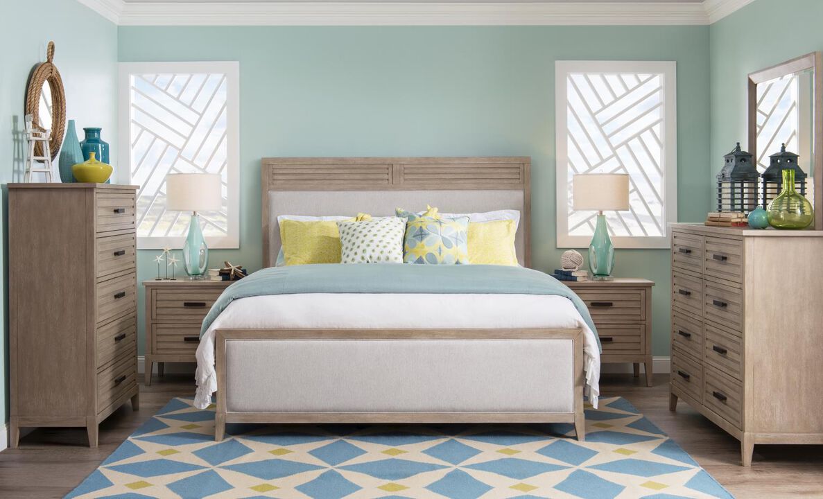 Edgewater Upholstered Cal King Panel Bed