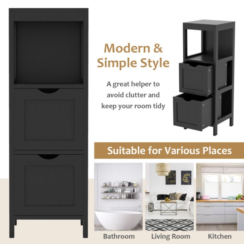 Hivvago Freestanding Storage Cabinet with 2 Removable Drawers for Bathroom