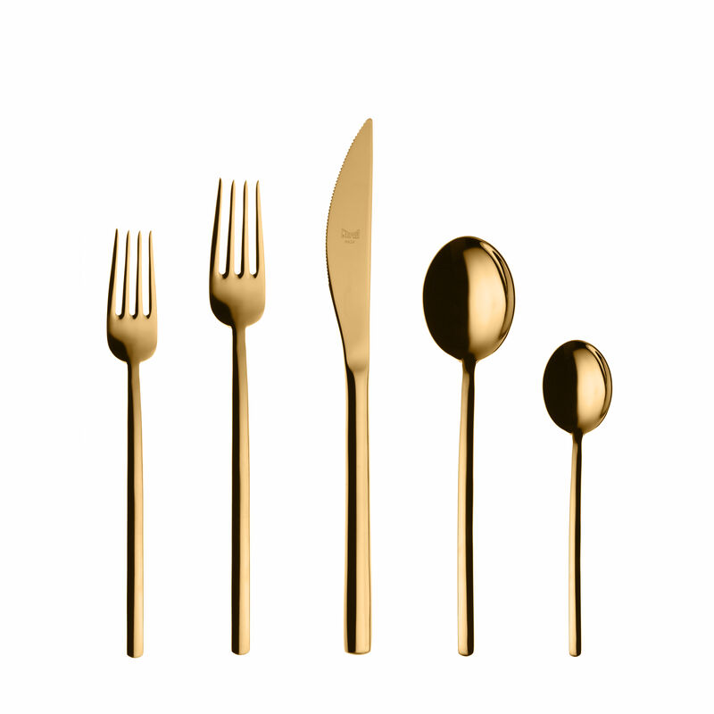 Due Gold Flatware Set 5 Pieces