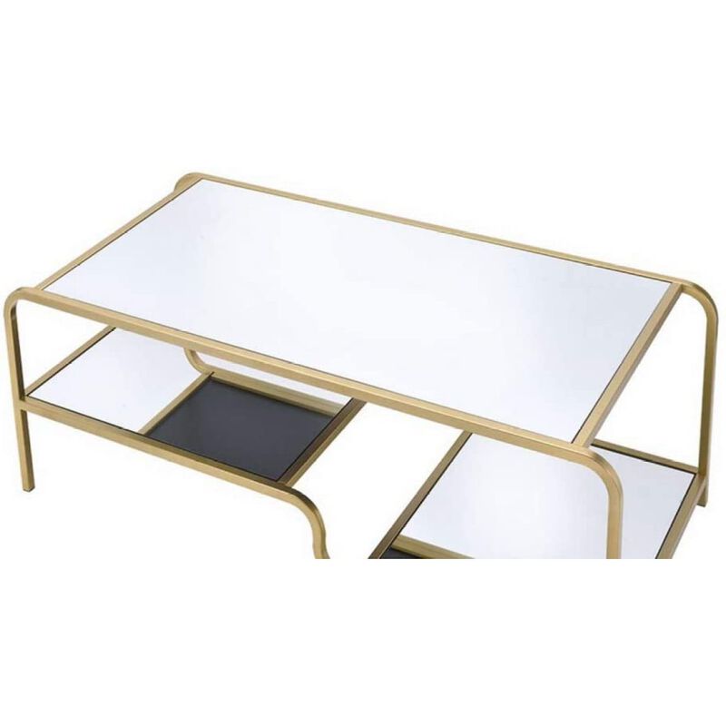 Astrid Coffee Table In Gold & Mirror