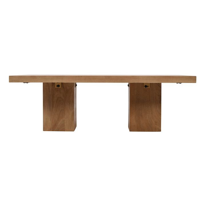 Jofran Modern Rustic 54 Solid Wood Double Pedestal Coffee Table