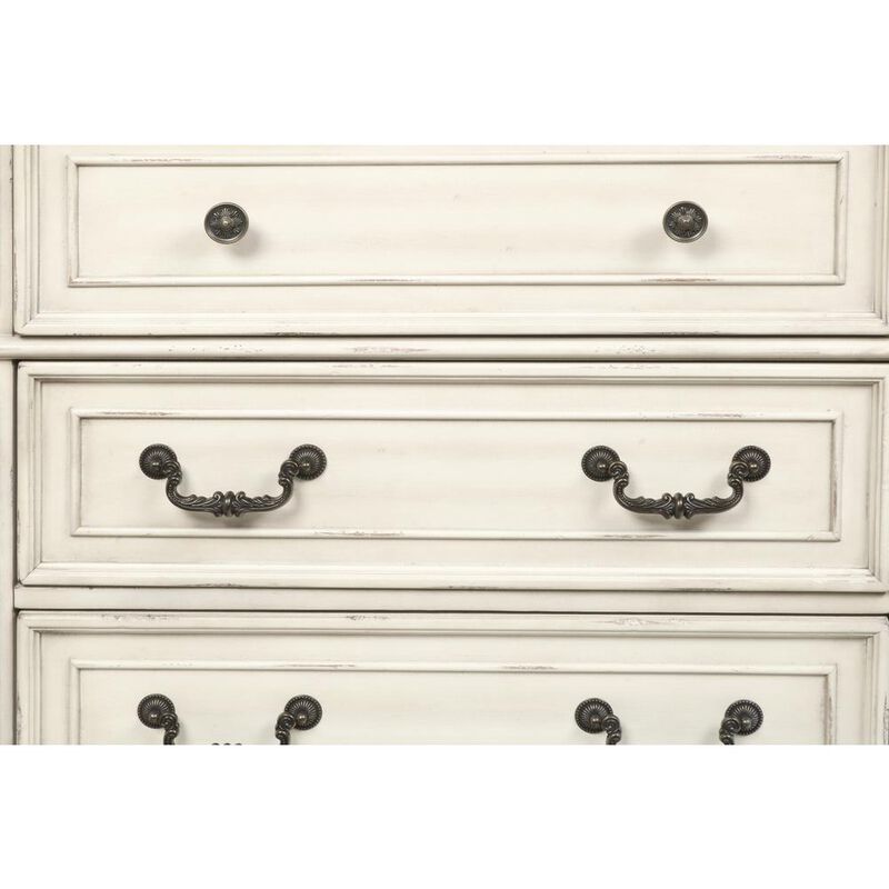 New Classic Furniture Furniture Anastasia 5-Drawer Solid Wood Chest in Antique White