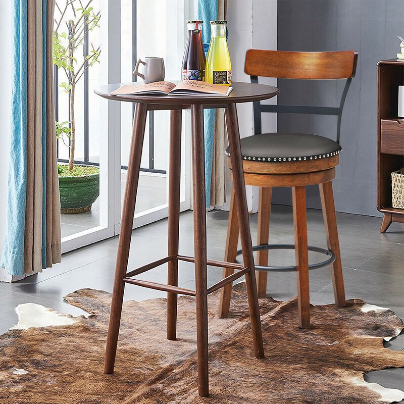 360-Degree Bar Swivel Stools with Leather Padded