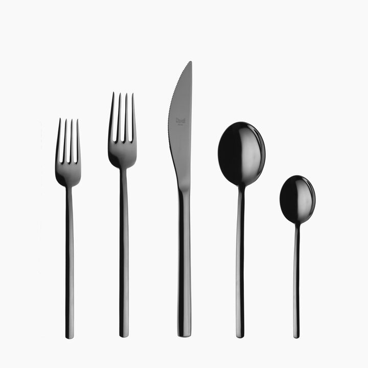 Due Black Gold Flatware Set 20 Pieces