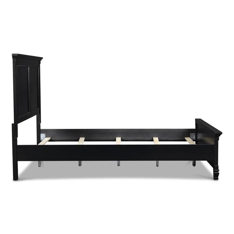 New Classic Furniture Furniture Tamarack Solid Wood King Panel Bed in Black