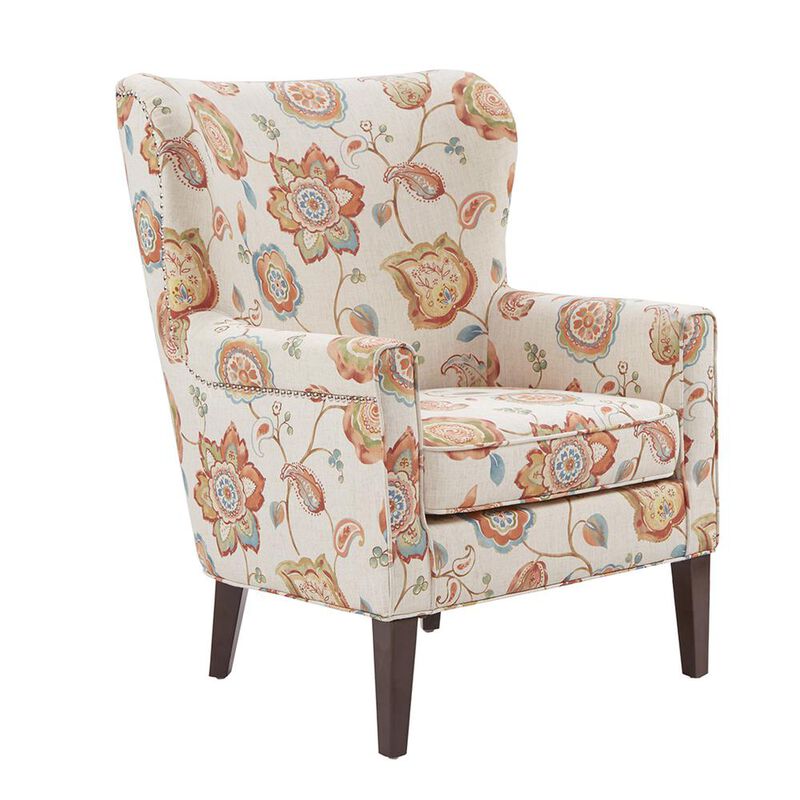 Belen Kox Transitional Accent Chair with High Back and Track Arms, Belen Kox