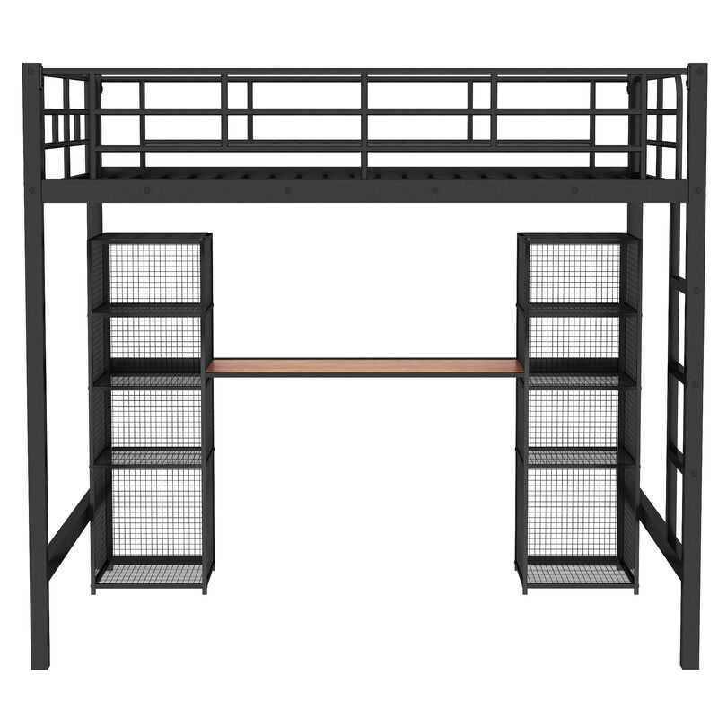 Merax Metal Loft Bed with Desk