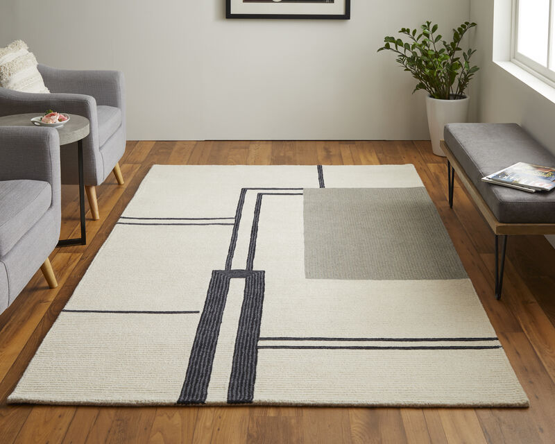 Maguire 8899F Ivory/Gray/Black 9' x 12' Rug