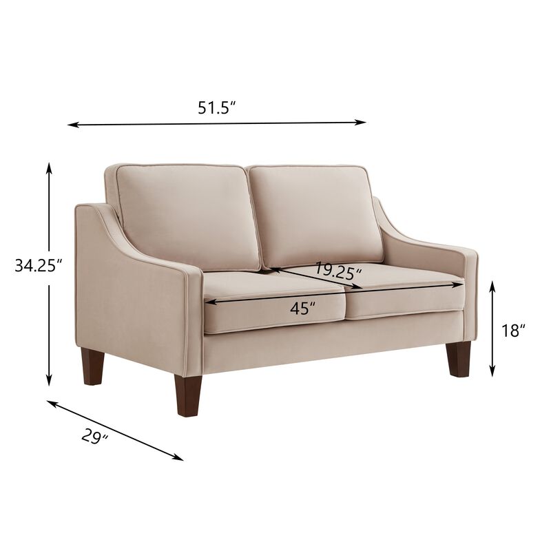 Merax Upholstered Velvet Sofa Couch with Wood legs