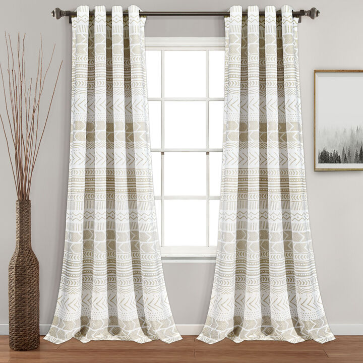 Hygge Geo Light Filtering Window Curtain Panels