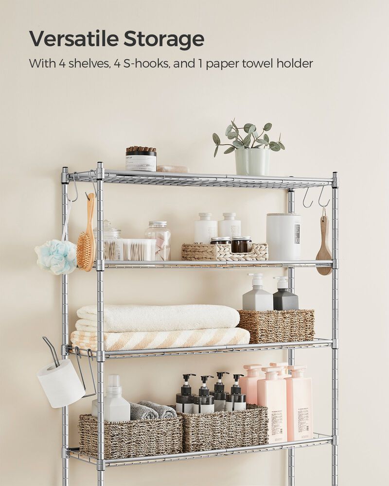 4-Tier Metal Over-the-Toilet Storage Shelf