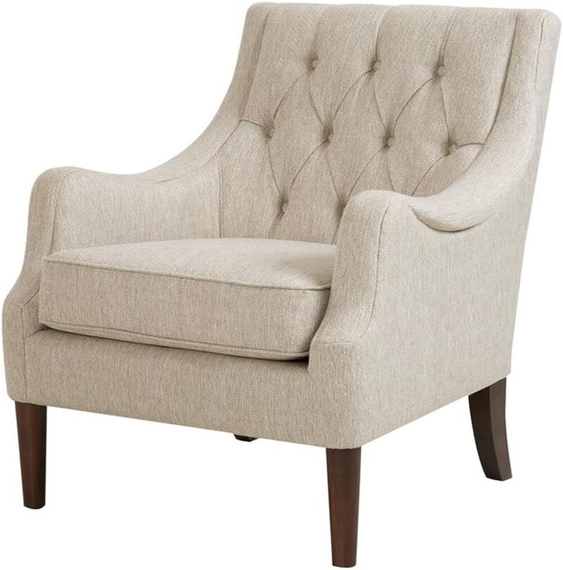 Belen Kox Qwen Button Tufted Wooden Frame Accent Chair, Belen Kox