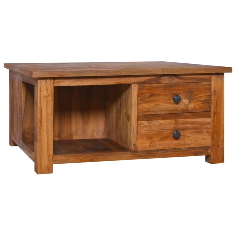 vidaXL Coffee Table 26.8"x26.8"x13" Solid Teak Wood