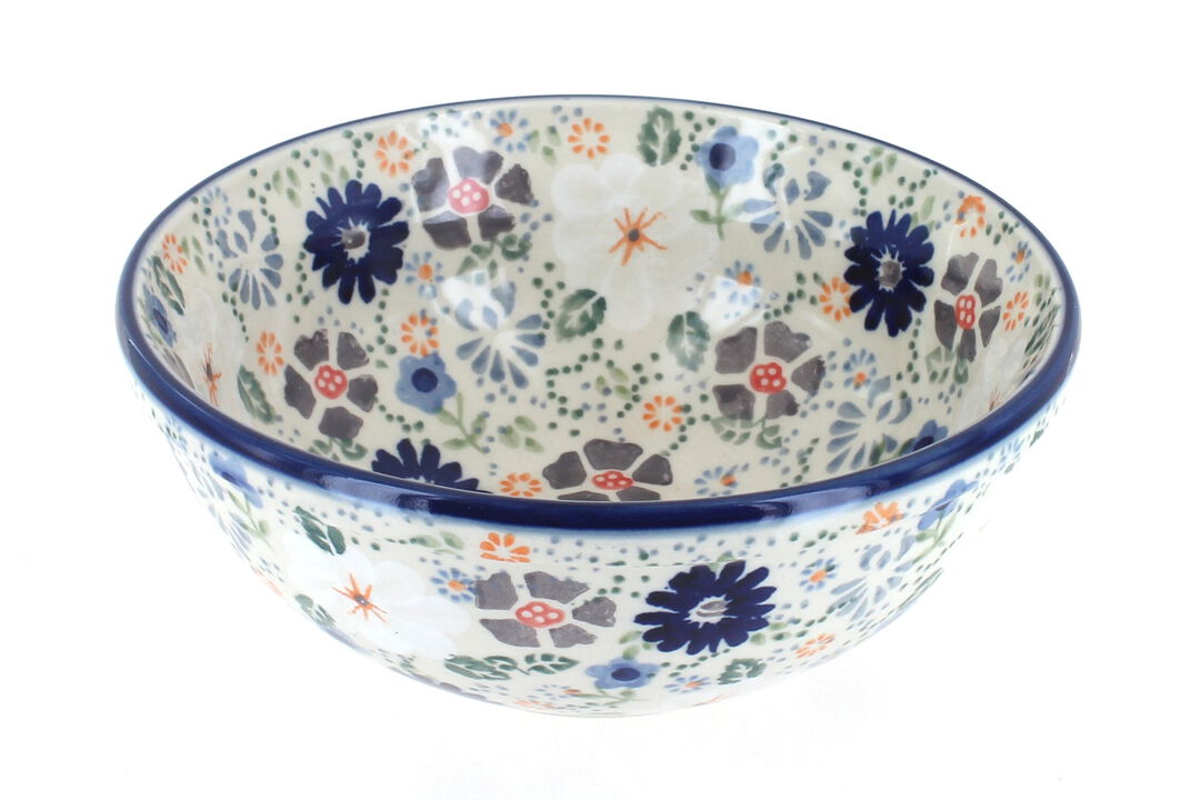 Blue Rose Polish Pottery Festive Fir Cereal/Soup Bowl