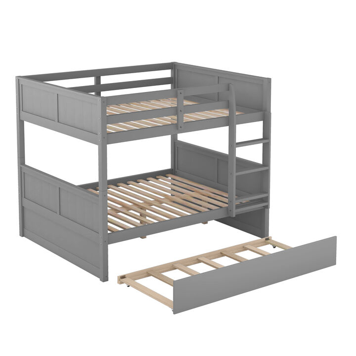 Whisen Full Over Full Wooden Bunk Bed with Twin Size Trundle