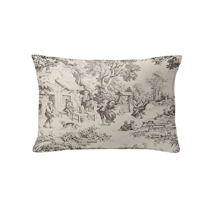 6ix Tailors Fine Linens Maison Toile Sepia Decorative Throw Pillows