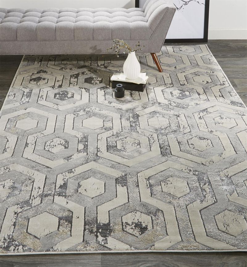 Micah 3046F Gray/Taupe/Silver 8' x 10' Rug