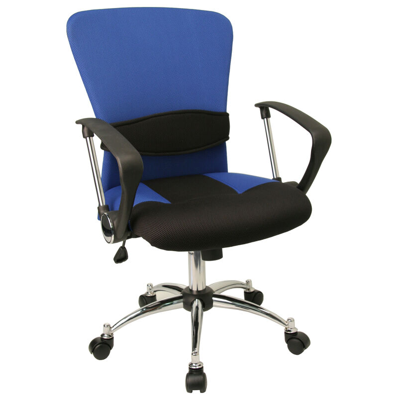 Mindy Mid-Back Grey Mesh Swivel Task Office Chair with Adjustable Lumbar Support and Arms
