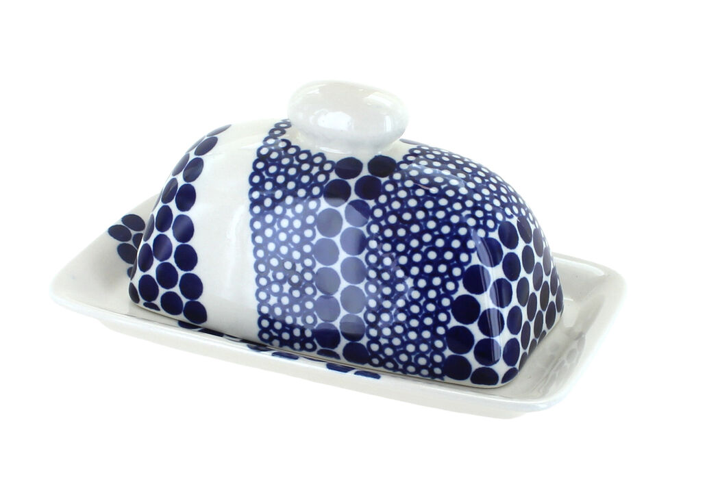 Blue Rose Polish Pottery Petite Bouquet Butter Dish