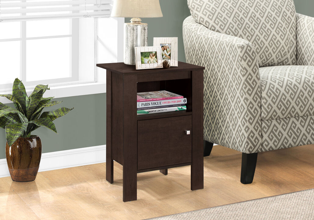 Monarch Specialties I 2135 Accent Table, Side, End, Nightstand, Lamp, Storage, Living Room, Bedroom, Laminate, Brown, Transitional