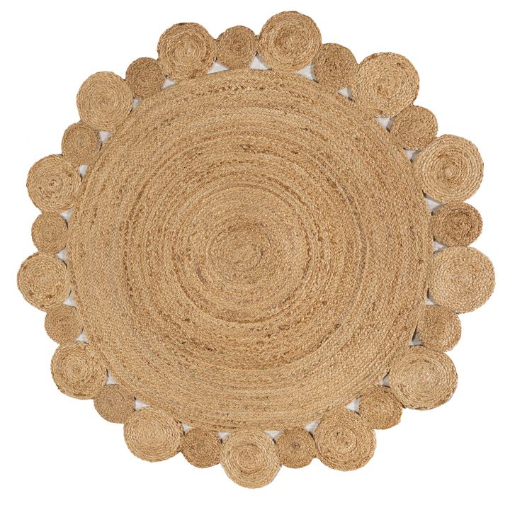 Eden Round Natural Jute hippie Circle Natural Round Area Rug