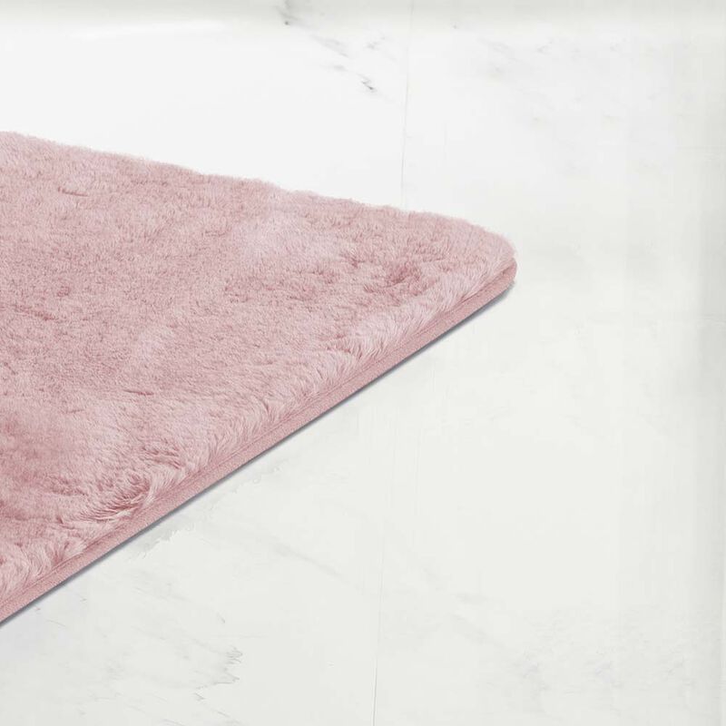 RT Designers Collection Premium Rosie Rabbit Super Soft faux fur Rug 20" x 30" Blush