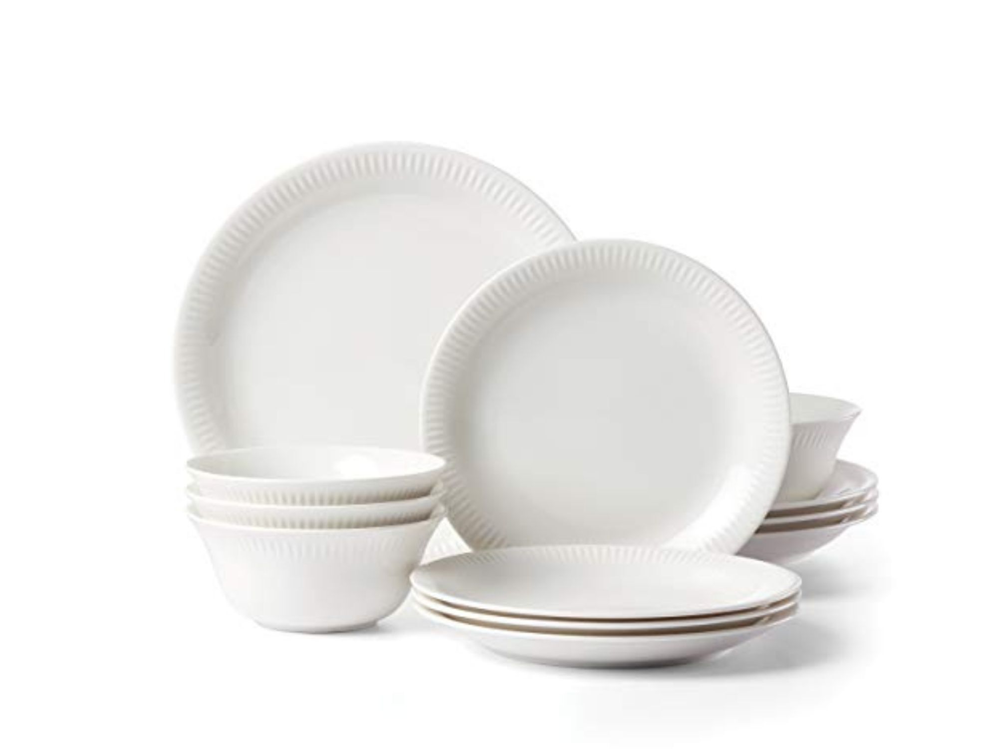 Lenox Profile 12-Piece Dinnerware Set, 15.30 LB, White | The