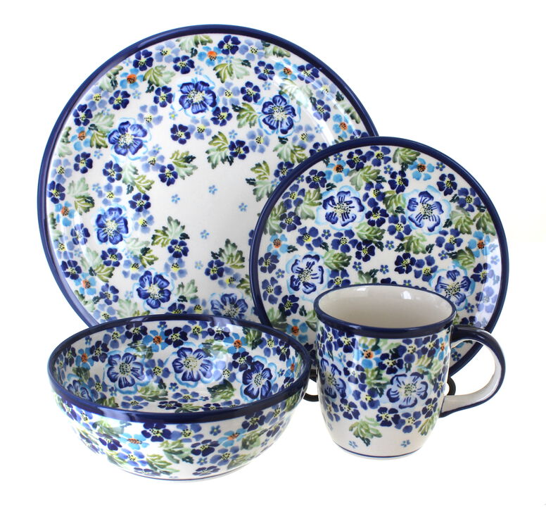 Blue Rose Polish Pottery Xandra 16 Piece Dinnerware Set