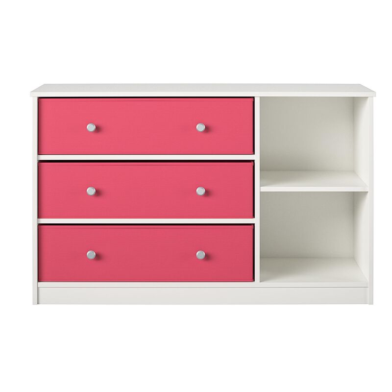 Mya Park Wide Dresser with 3 Fabric Bins