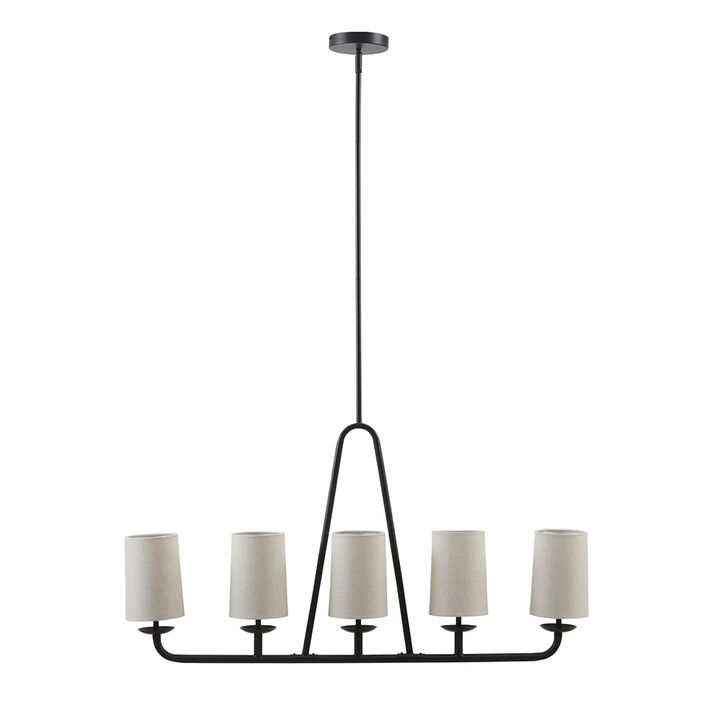 Gracie Mills Aisa Modern Farmhouse 5-Light Linear Chandelier